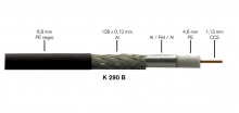 Kabel RG6 K290 Black PE 100m/rolka